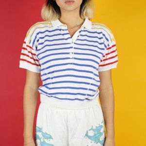 Vintage 90’s ladies multicolor polo shirt 🔮